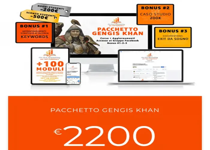[CORSO GRATIS] Online marketing per self–publishers, pacchetto Gengis Khan – Alessandro Arnao