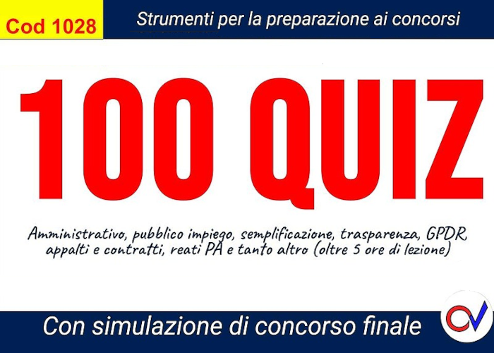 [CORSO GRATIS] 100 Quiz Commentati di Diritto (Cod1028) – Omniavis