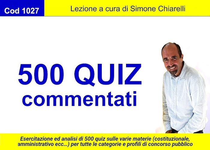 [CORSO GRATIS] 500 Quiz Commentati in materia di Diritto da Banca Dati (Cod1027) – Omniavis